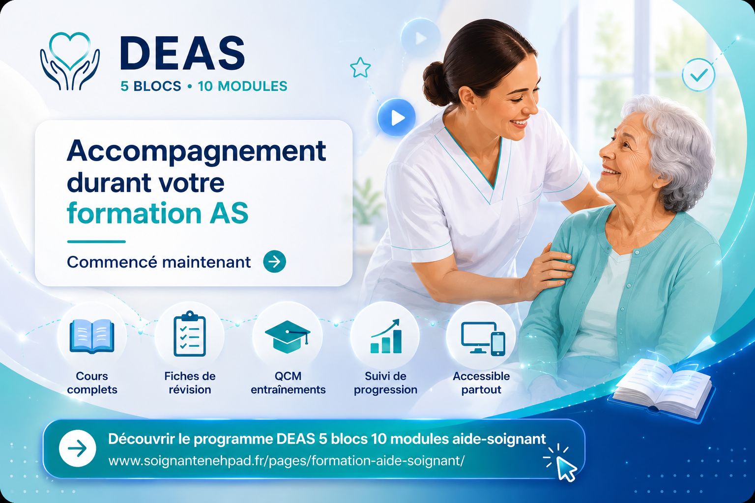 Accompagnement durant votre formation AS - DEAS 5 blocs 10 modules