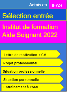 Sélection entrée aide soignante ifas 2022